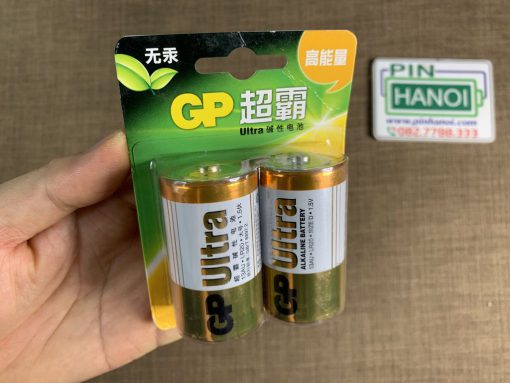 Vỉ 2 pin đại Alkaline GP Ultra 13AU LR20 1.5V chính hãng