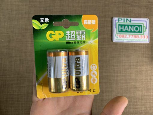 Vỉ 2 pin kiềm trung GP Ultra Alkaline 14AU LR14 C 1.5V