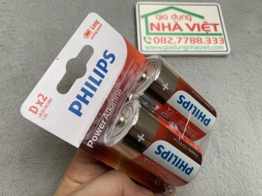 Pin kiềm cỡ đại D Philips Power Alkaline LR20 LR20P2B MONO MN1300 1.5V