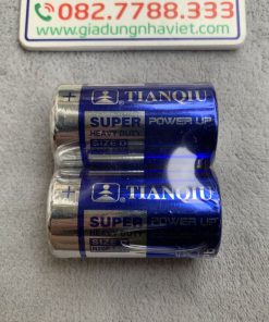 Vỉ 2 pin đại TIANQIU Carbon Zinc R20P UM1 1.5V