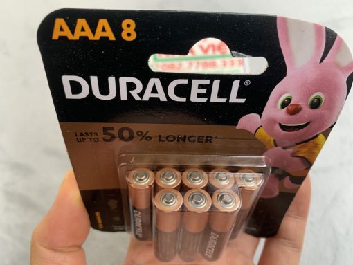 Vỉ 8 Pin đũa kiềm Duracell Coppertop Alkaline AAA LR03 MN2400 1.5V