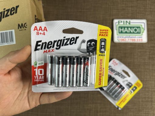 Vỉ 12 pin đũa Energizer Alkaline AAA E92 LR03 BB8+4