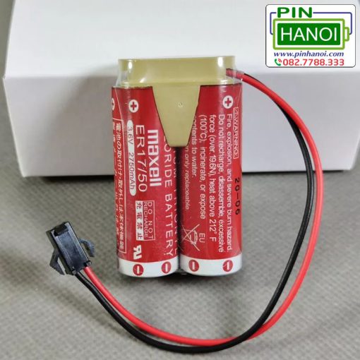 Pin ghép Maxell ER17/50 3.6V dây cắm 2 chân Robot Nachi MZ07 MZ03