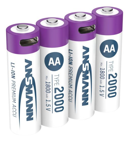 Vỉ 4 pin tiểu sạc ANSMANN 1.5V Li-Ion AA 2000mAh Type-C PBL4 1312-0036