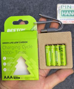 Hộp 4 Pin đũa sạc Beston Lithium 1.5V AAA sạc nhanh USB-C 900mWh REB3A580