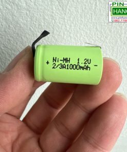 Pin Sạc Ni-MH 1.2V 1000mAh Kích Thước 2/3A gắn chân hàn