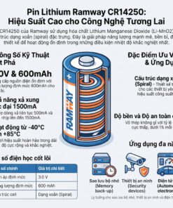 Alternative view of Pin nuôi nguồn Ramway CR14250 1/2AA 3.0V 600mAh chính hãng