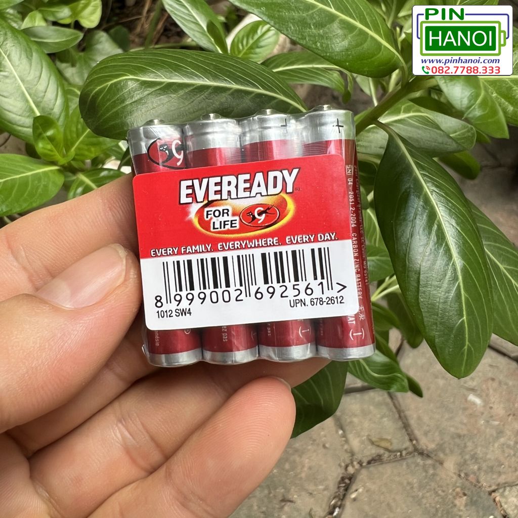 Bộ 4 Viên Pin Đũa Eveready Heavy Duty 1012 SW4 AAA 1.5V Màu Đỏ - Ảnh 6